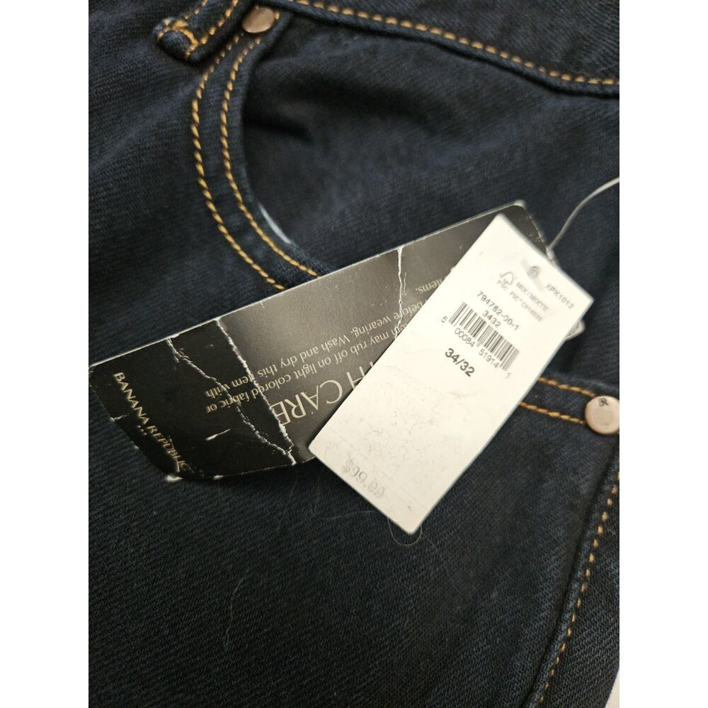 Banana Republic Heritage Jeans Men's 34x32 Straight Leg Dark Wash Denim NEW - Picture 12 of 12